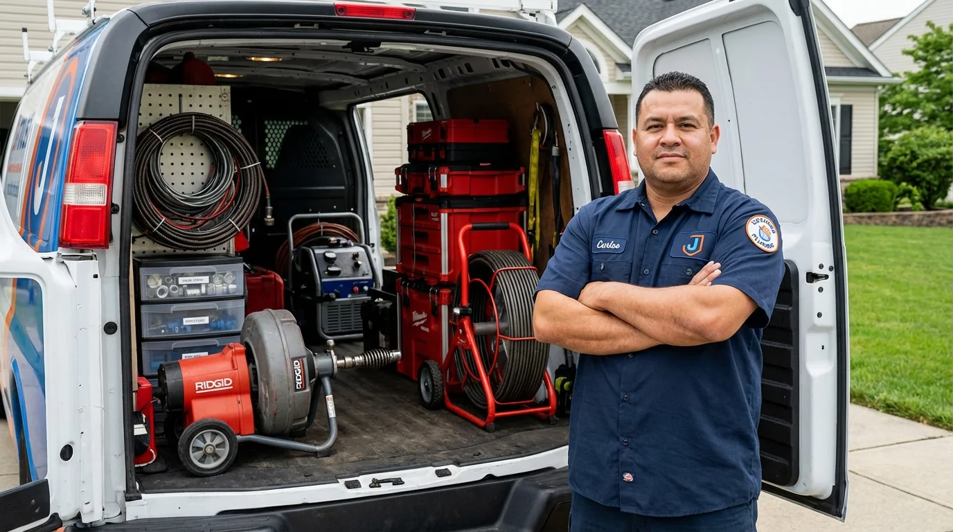 Professional drain cleaning equipment and Johns Plumbing LLC plumber in Edmond